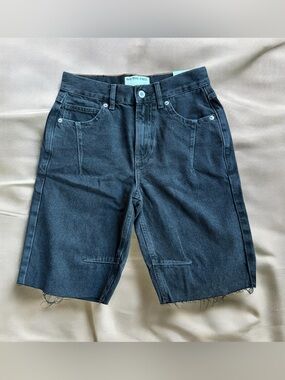NWOT Free People We The Free Ghost Town High Rise Long Denim Shorts Size 25